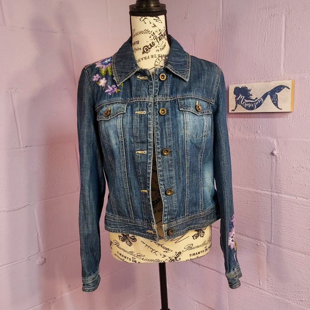 INC Embroidered Jean Jacket